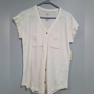 White button up casual summer top